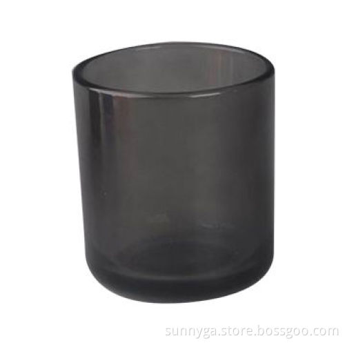 8.5Oz Thickness, Wall Glass Candle Holder with Cool Grey Color Outside